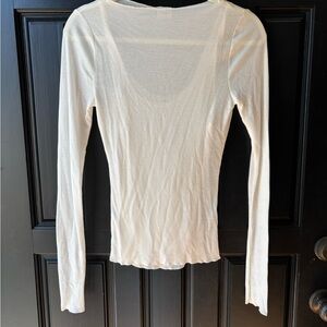 Abercrombie Women's Cream Long Sleeve Top